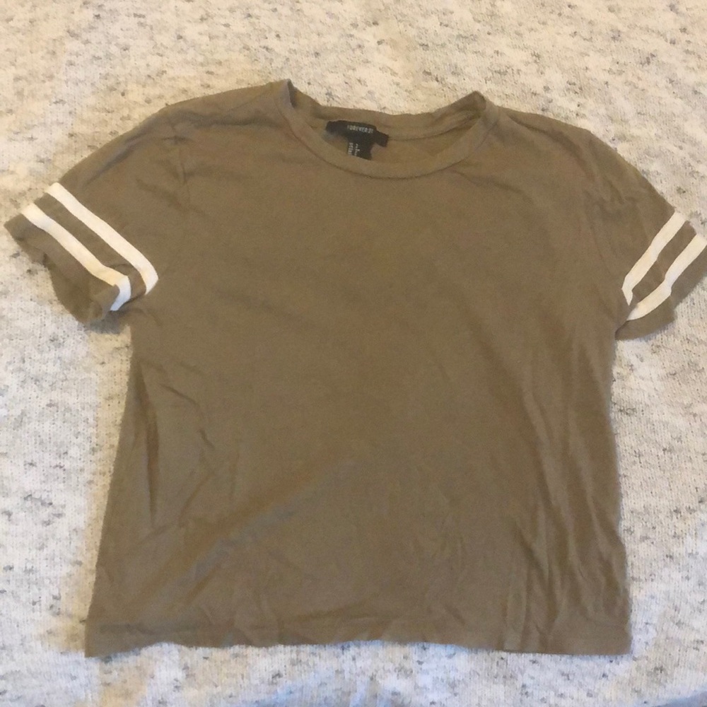 Army green cropped top